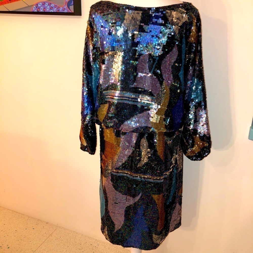 Vintage Sequin Skirt Set With Lined Elastic Waist